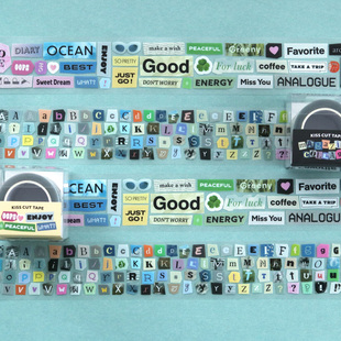 饰胶带相片咕卡手账素材透明字母贴纸 韩国iconic杂志拼贴ins风装
