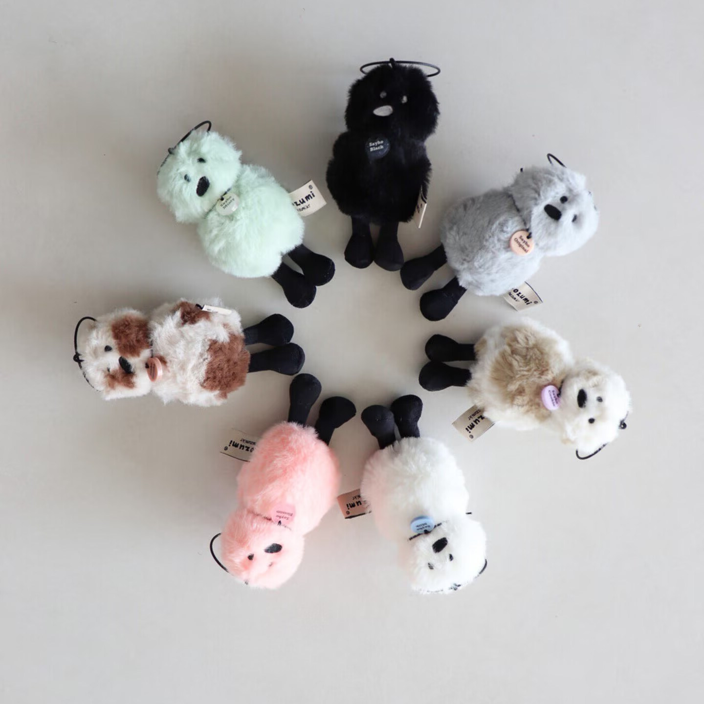 韩国hozumi 可爱卡通毛绒玩偶钥匙扣ins风背包装饰挂件吊饰钥匙链