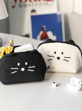 韩国ROMANE可爱猫咪立体化妆包小收纳包多用途数码零钱杂物包ins