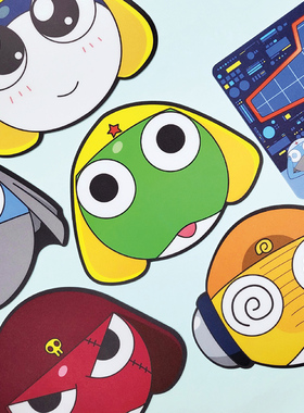 韩国keroro军曹可爱大脸防滑鼠标垫PVC腕垫家用办公桌面装饰垫子