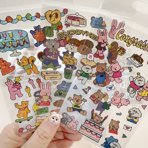韩国dailylike可爱卡通镭射贴纸