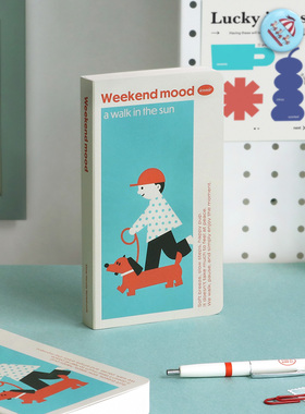 韩国iconic插画复古风手持横线记事本便携万年笔记环保手账本ins