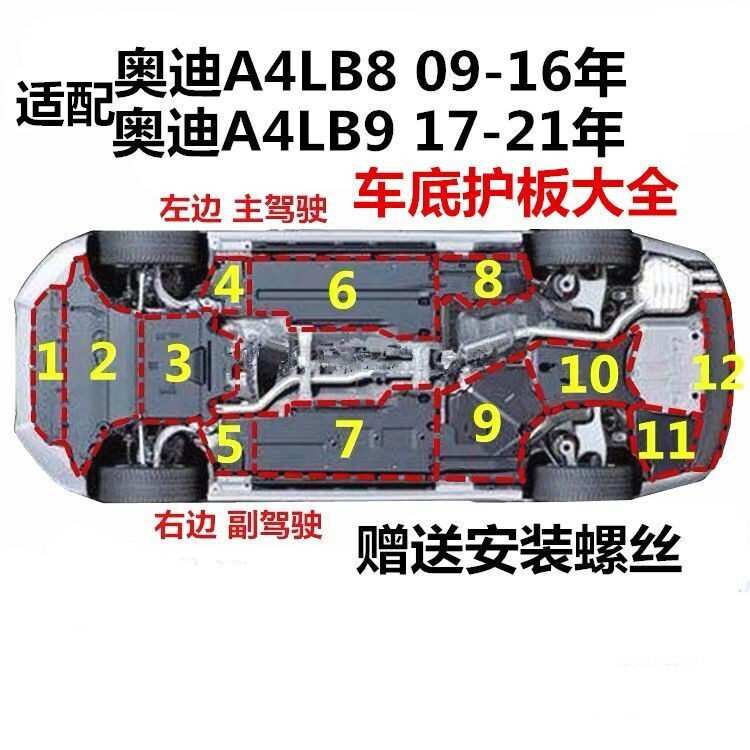 车底防护板奥迪A4L底护板原装