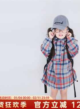 一件过冬蓝灰色织毛呢加厚外套