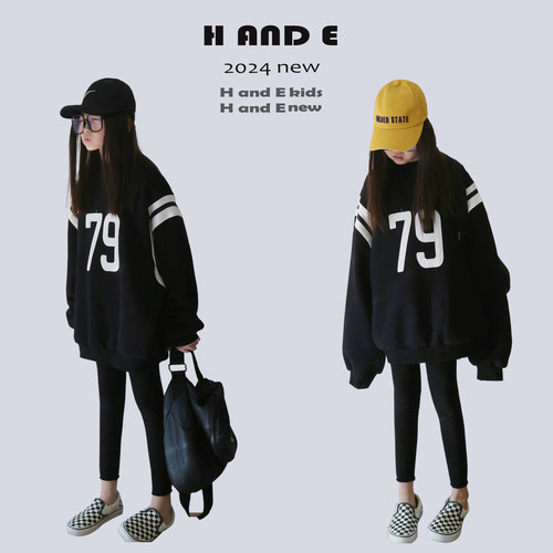 运动风加绒卫衣HANDE卫衣休闲