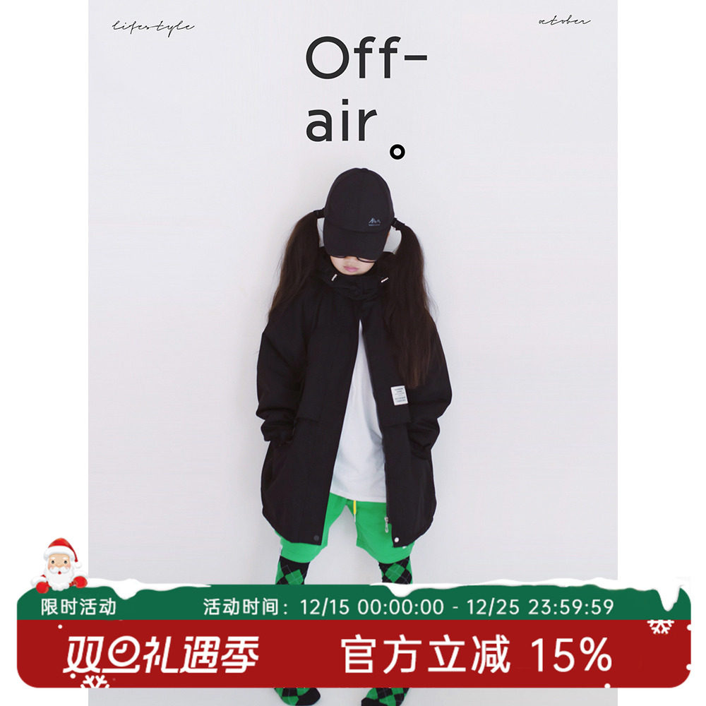 原创冬季新品男女童拉链休闲连帽暗黑加绒保暖个性棉服