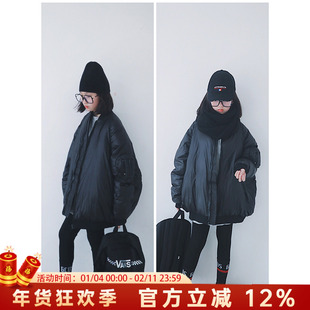 H AND E原创26冬季新加厚洋气男女宝宝女童夹克式OVERSIZE羽绒服