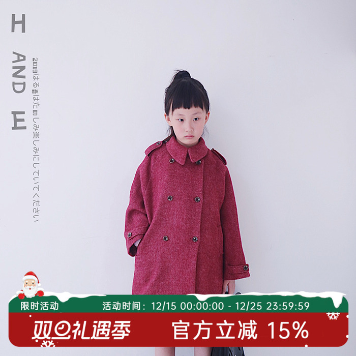 hande定制女童澳洲双面羊毛大衣