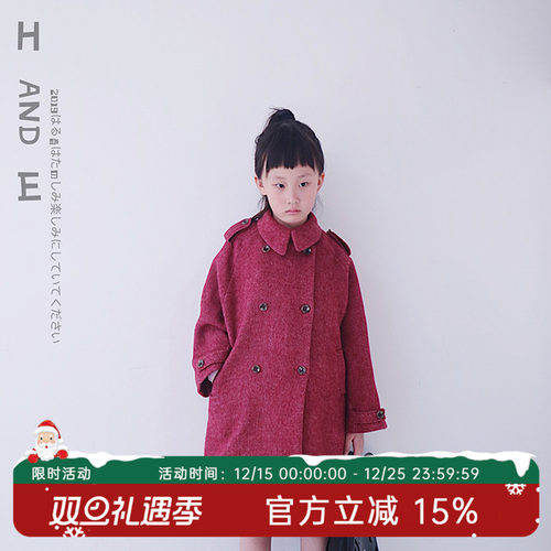 hande定制女童澳洲双面羊毛大衣