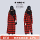 原创童装 26冬季 保暖绒里复古红格子长款 内搭女童亲子 衬衫 AND