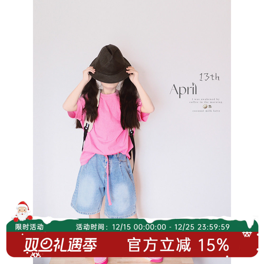 HANDE韩版百搭复古牛仔五分裤