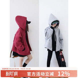 原创童装 女童加绒连帽卫衣时尚 2026冬季 加厚保暖外套 新款 AND
