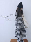 长裙亲子妈妈装 裙子休闲森系格子衬衫 日系格纹套装 设计童装