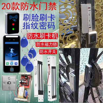 户外防水门禁套装刷脸刷卡指纹IDIC室外磁力锁小区铁艺门栅栏动