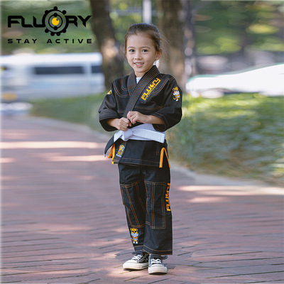FLUORY火垒巴西柔术道服女童装武道服BJJ GI柔道服儿童专业训练服