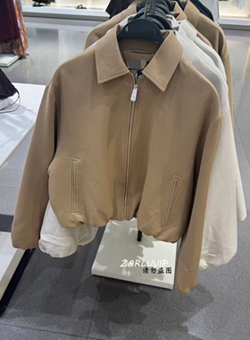 ZARLuvip查罗2025秋季新品夹克口袋饰拉链外套纯色上衣女8372246
