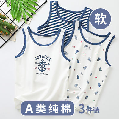纯棉儿童吊带背心男宝宝无袖上衣