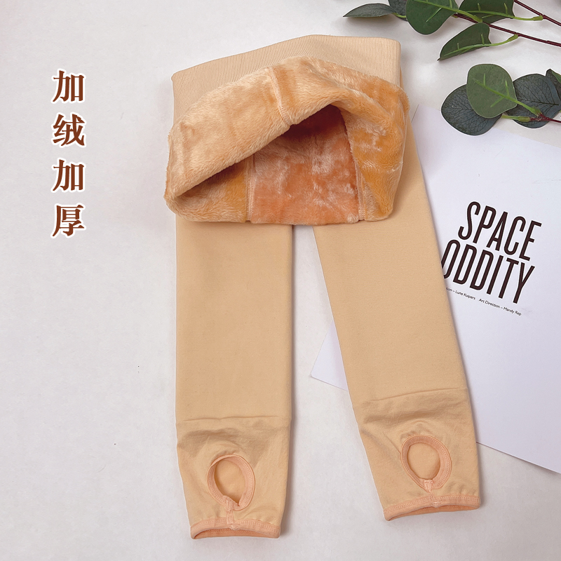 儿童舞蹈袜加绒肉色光腿神器秋冬