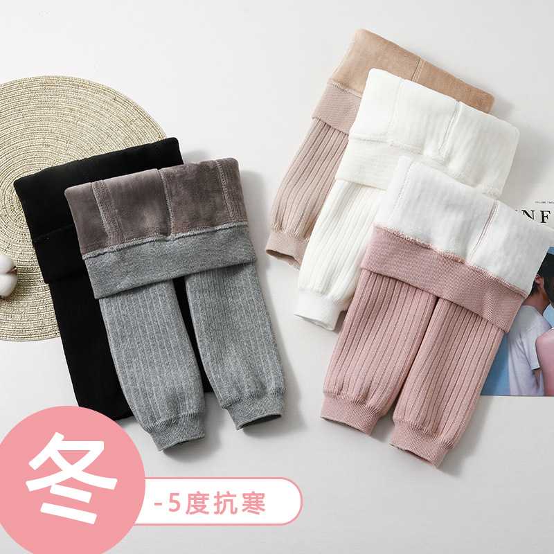 宝宝打底裤秋冬加绒婴儿保暖裤大屁股一岁男女童九分棉裤子冬装厚