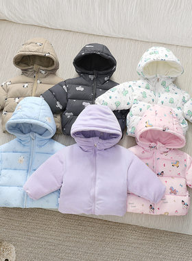 秋冬加厚男女童连帽短款面包服
