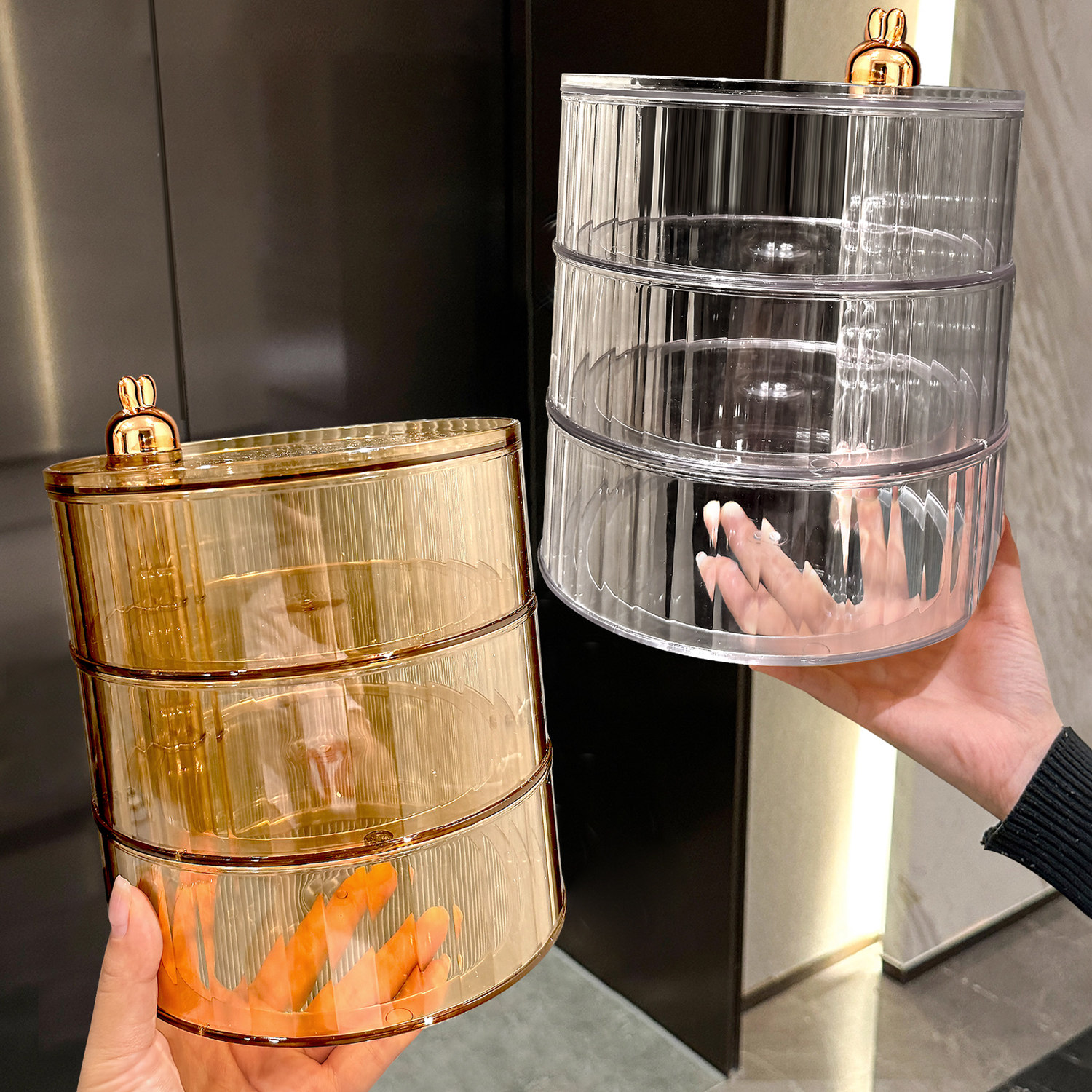 儿童发饰收纳盒桌面旋转多层小女孩皮筋发夹发箍头绳置物架首饰盒,收纳整理,桌面收纳盒,淘宝优惠券,粉丝福利购,淘宝优惠卷