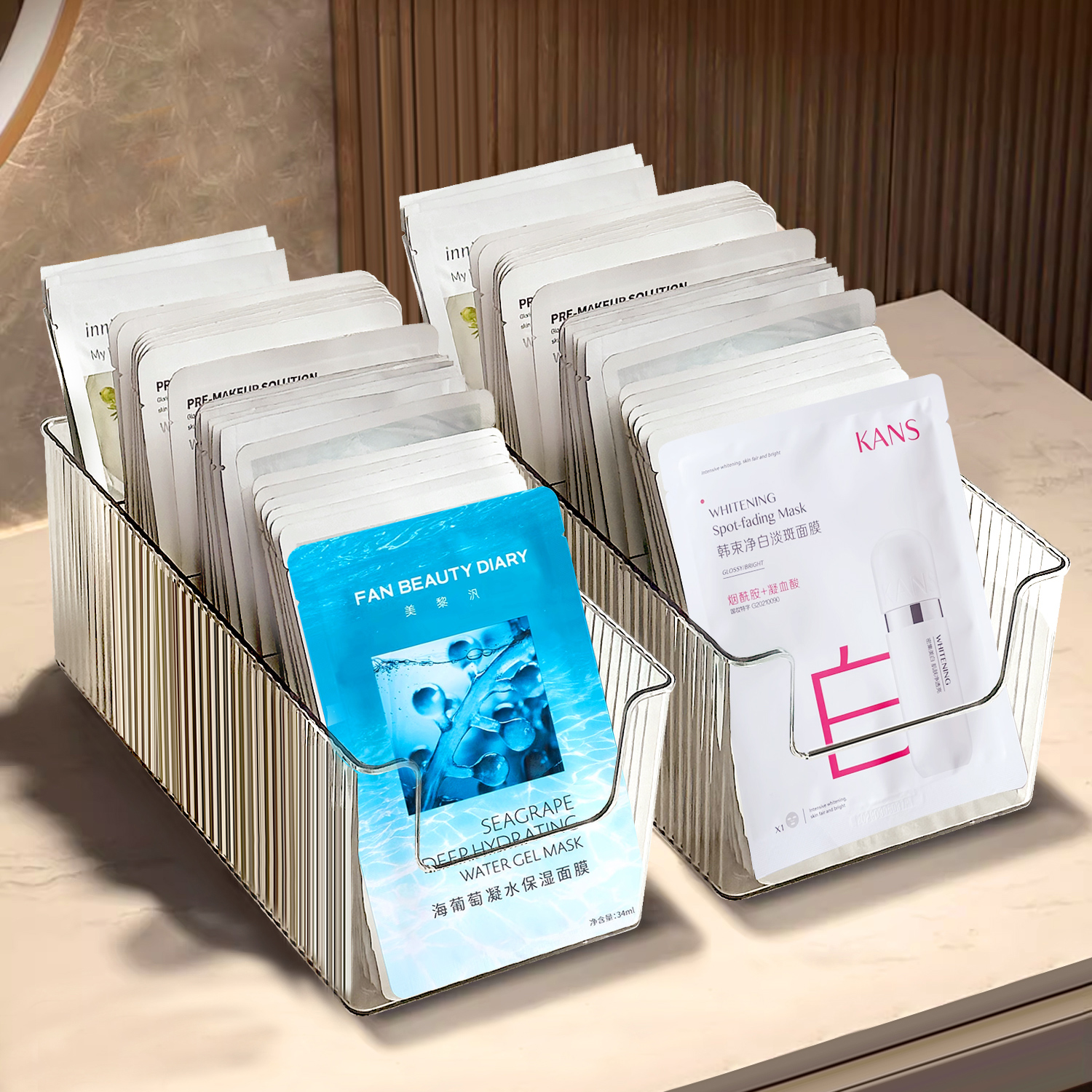 梳妆台面膜收纳盒化妆品收纳筐