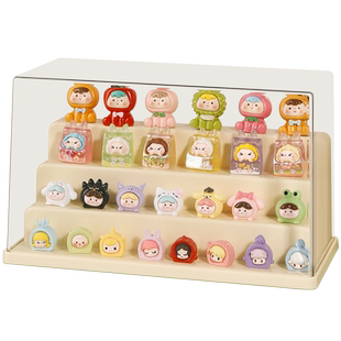 萌粒盲盒收纳展示盒防尘大容量摆件手办娃娃公仔透明亚克力展示架