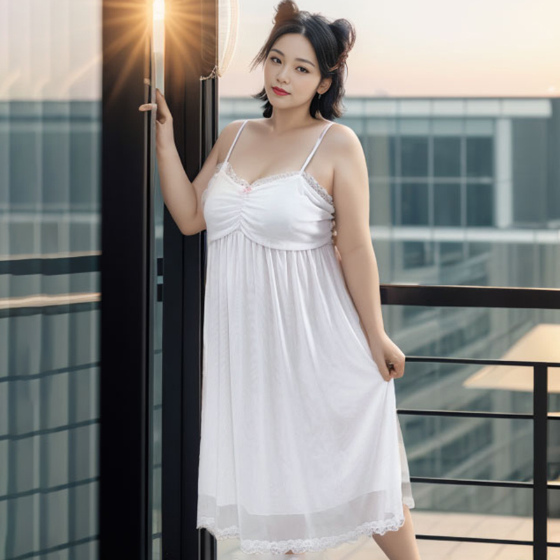 网纱睡裙200斤胖妹妹两件套睡衣