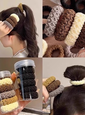 头绳女咖色系加粗加厚发绳简约百搭发圈韩版发饰儿童黑色橡皮筋