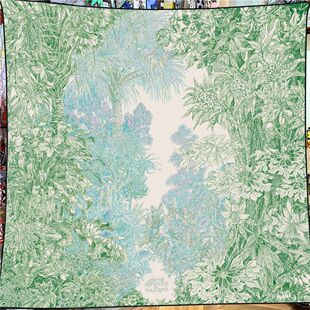 130cm秋冬新款植物丛林花卉仿丝毛女户外旅游披肩保暖围巾大方巾