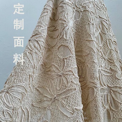 纯棉绣花面料桌布门窗帘服装布料