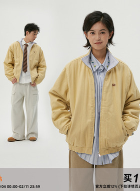 【双面穿】Clamisgold（岚室）香蕉黄*哈灵顿保暖棉服宽松厚外套