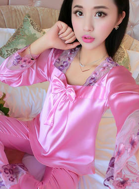 短袖两件套性感冰丝大码家居服