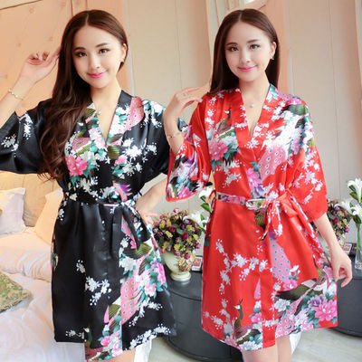 性感短袖诱惑夏天丝绸日本家居服