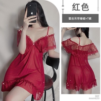 睡衣女春秋夏季公主风睡裙2023年新款高级感短袖网纱纯欲风家居服 thumbnail 5