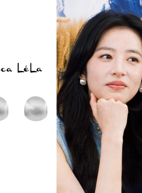 银色拉丝圆球耳钉女轻奢高级感气质大气耳环小众独特设计精致耳饰