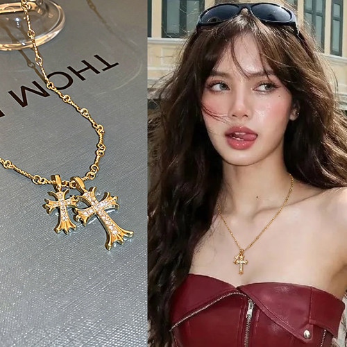 金色十字架项链女高级感轻奢小众