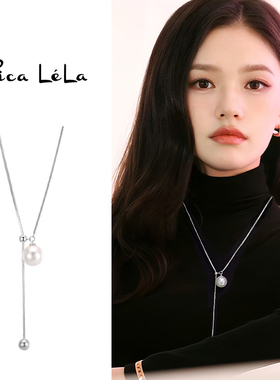 气质珍珠款吊坠项链长款