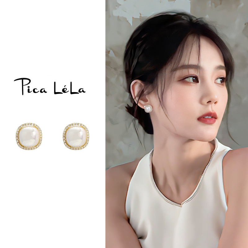 珍珠款纯银耳钉女高级感