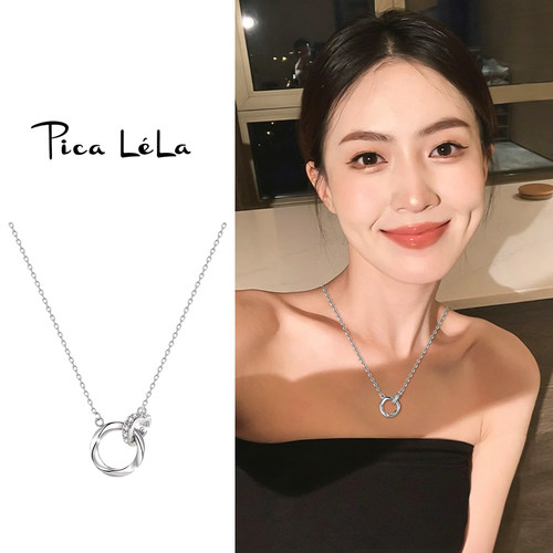 银色莫比乌斯环项链女配饰高级感