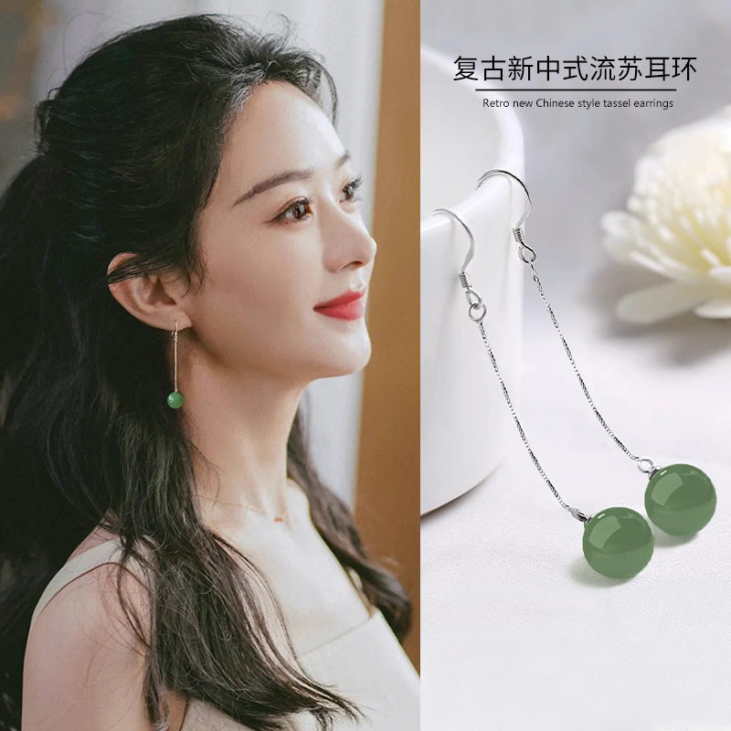 新中式清冷流苏925纯银耳环女