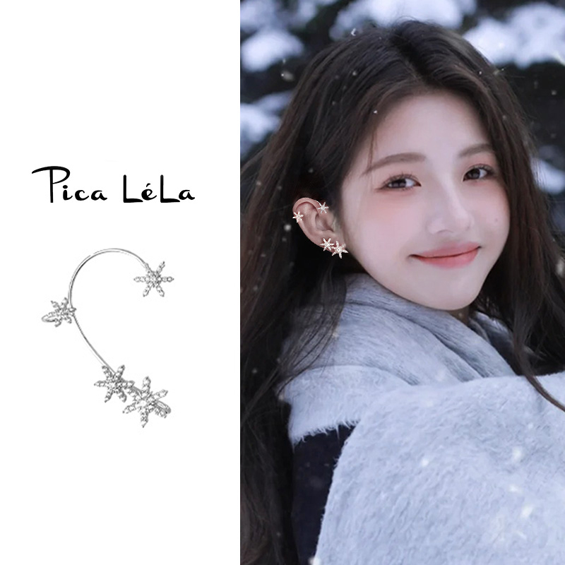 轻奢雪花耳夹高级感小众