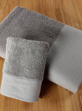 五星级酒店纯棉毛巾加大加厚40*80cm200g粉色灰色可定制颜色绣字