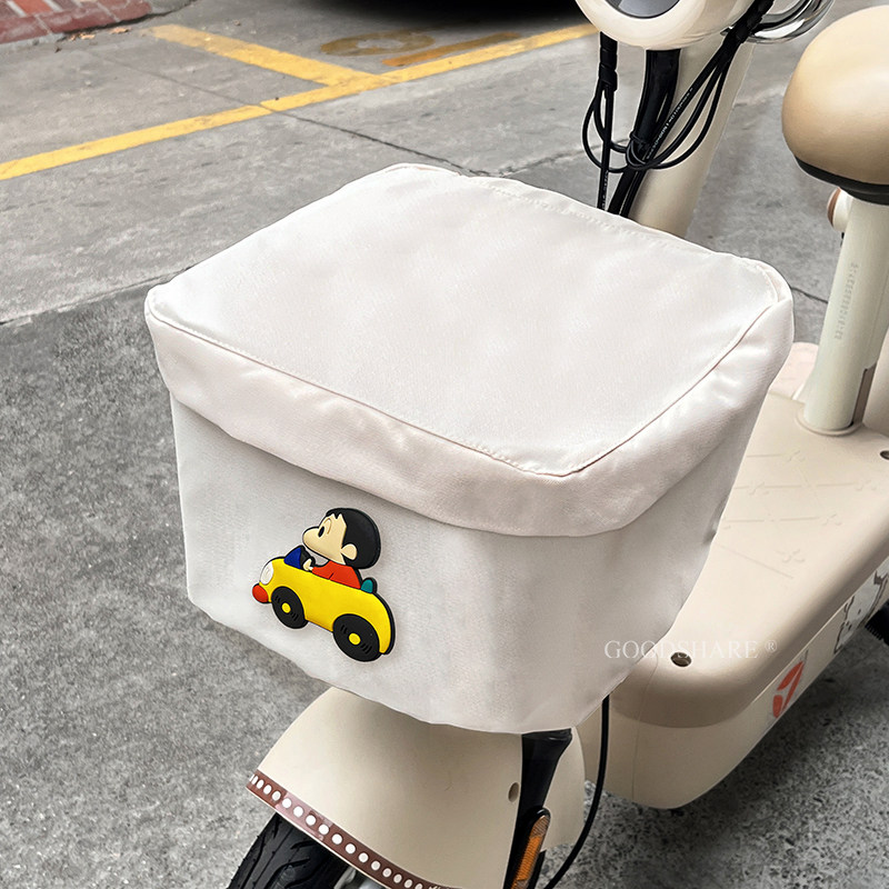电动车车篮子防雨罩可爱卡通蜡笔小新电瓶车前置车筐防尘防晒神器