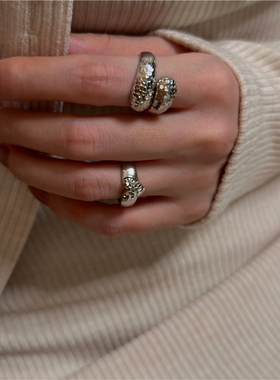 安小柏◆ 单戴叠戴都好看！新款水波纹 波光粼粼通体925纯银戒指