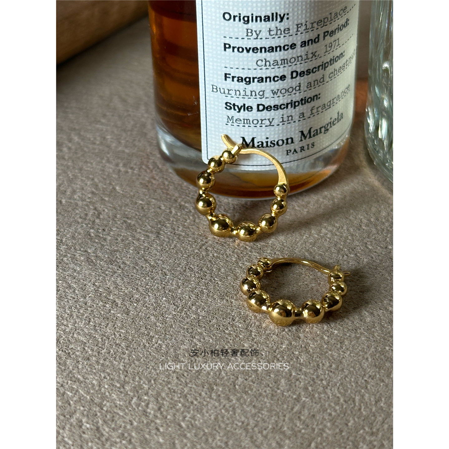 安小柏 欧美ins肯豆卡戴珊同款铜镀金小巧金豆豆圆珠hoop耳圈耳环