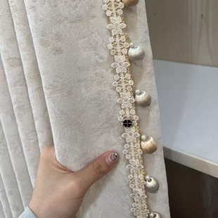窗帘辅料简约珠子吊穗流苏莫里斯珠家居花边装饰