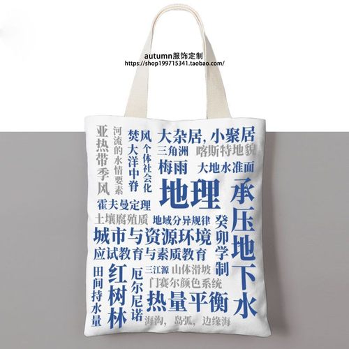 学科专业帆布袋文字汉语言定制帆布包单肩包潮流文化手提学生装书