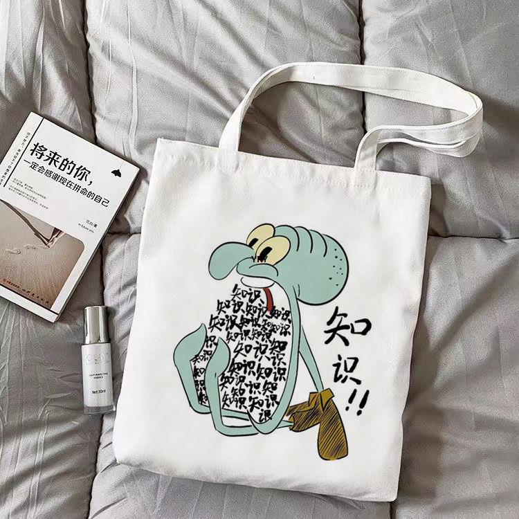 章鱼哥励志学习帆布袋大容量书包