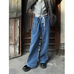 复古宽松baggy阔腿裤 ERL法工裤 vintage美式 男女款 水洗做旧休闲裤